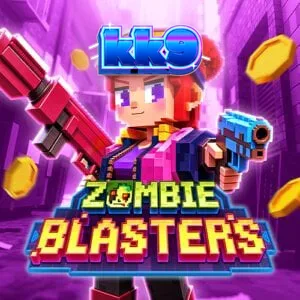 Interface do jogo de slot Zombie Blasters com temática arcade